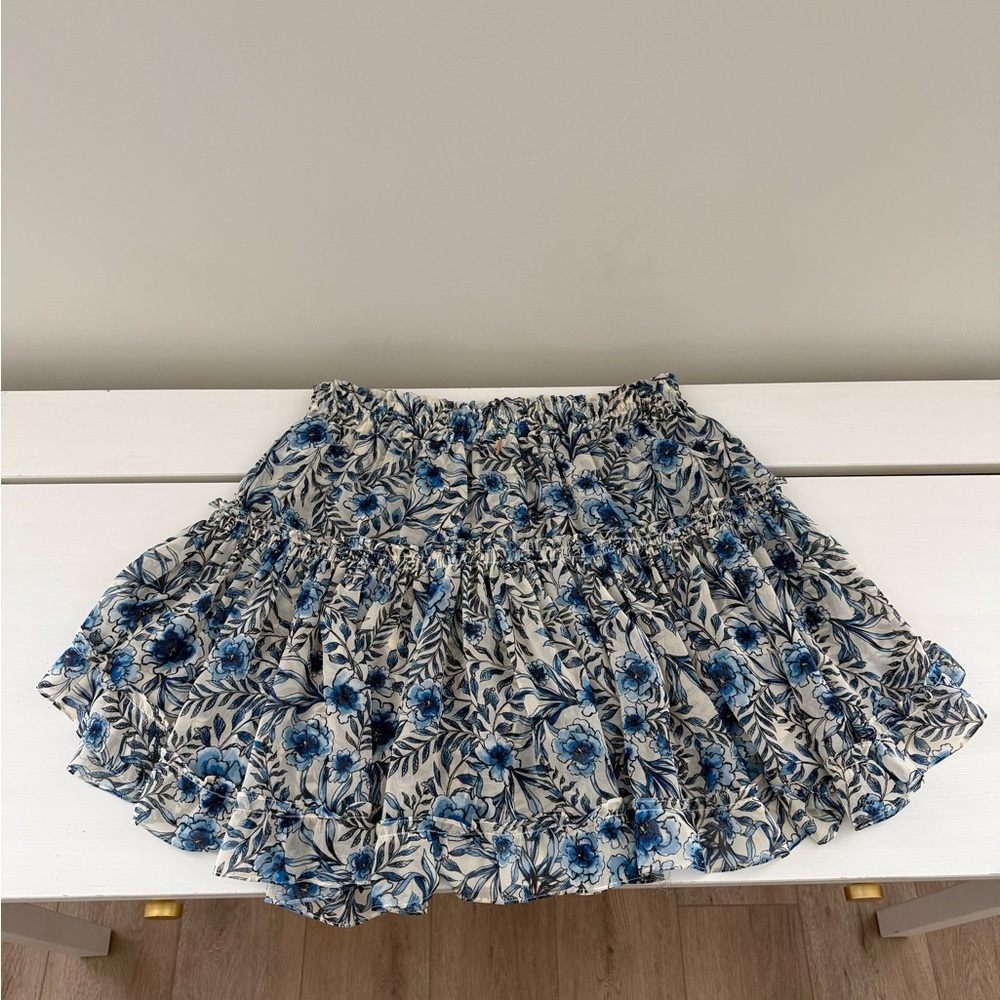 MISA Los Angeles Marion Skirt Indigo Blooms Blue Floral Size M - Picture 3 of 9